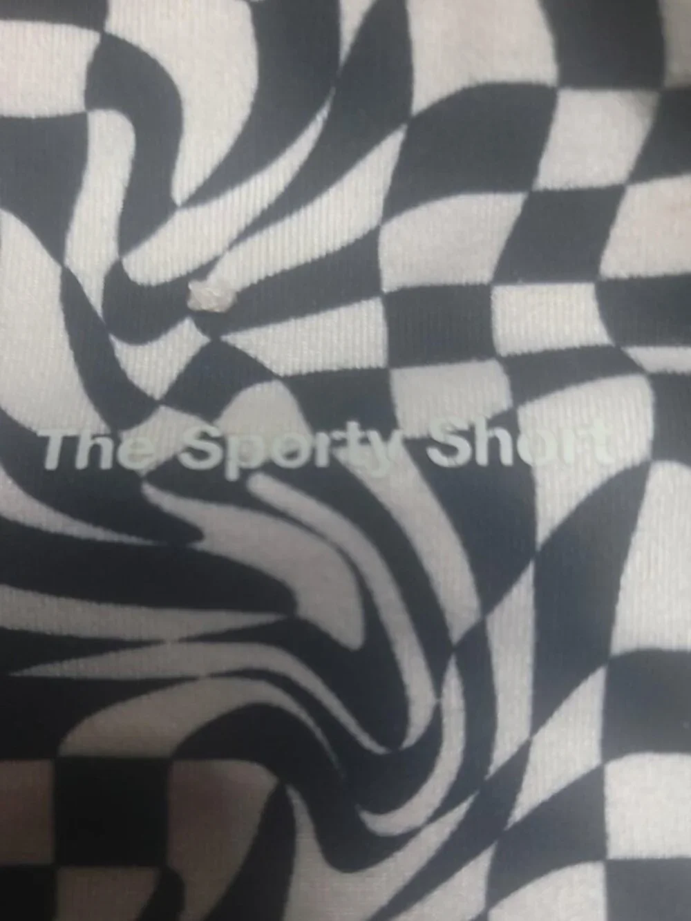 SO Women's XL Black White Optical Illusion Checkerboard Bike Shorts Stretch